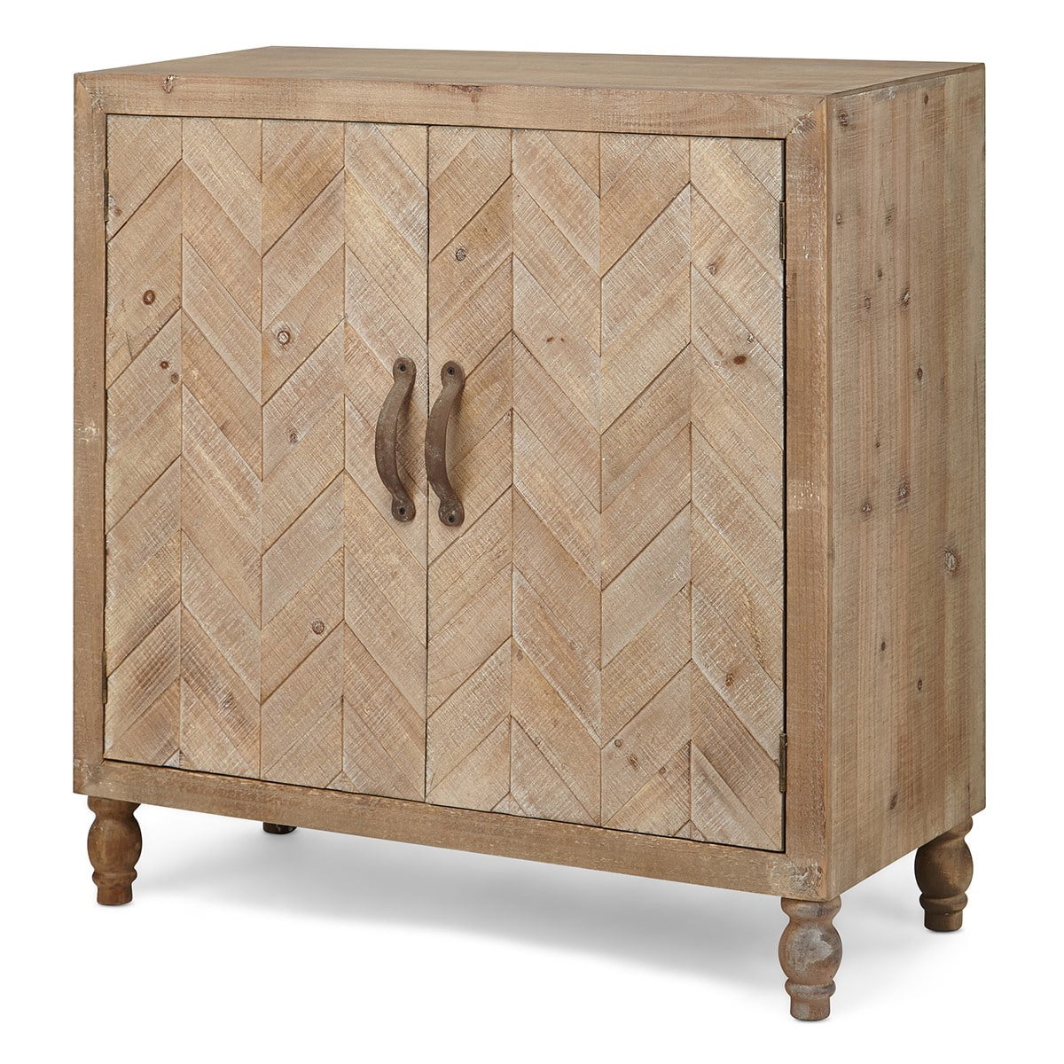 32" Brown Herringbone 2 Door Accent