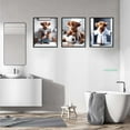 thumbnail image 4 of Funny Bathroom Highland Cow Wall Art Set of 3, Brown Cute Cow Animal Canvas Posters Prints Wall Decor, Vintage Rustic Farmhouse Home Painting Pictures for Kids Room Restroom, 4 of 6