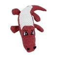 thumbnail image 4 of Juguetes para perros con forma de cocodrilo de peluche, resistentes a las mordeduras, con sonido de sonido, color rojo, 4 of 14