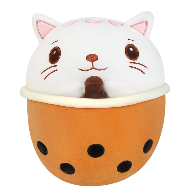 tapete de abrazo en forma de taza de té con leche de animal de peluche para regalo de novia