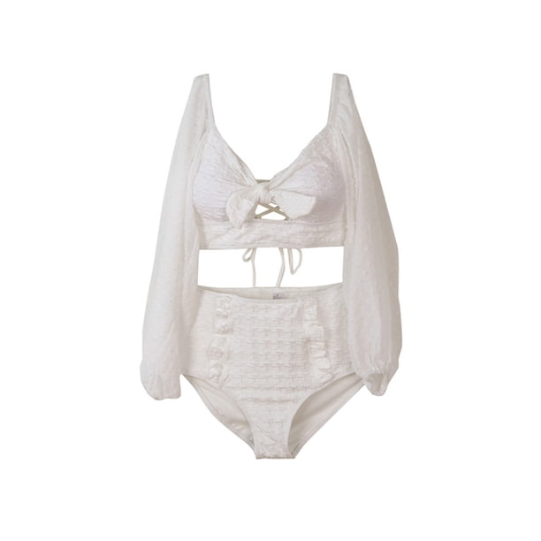 Eigraketly 2 piezas / set Traje de baño de manga larga Natación Traje de baño casual Ropa de playa Traje de baño SG Eigraketly OD021063-03