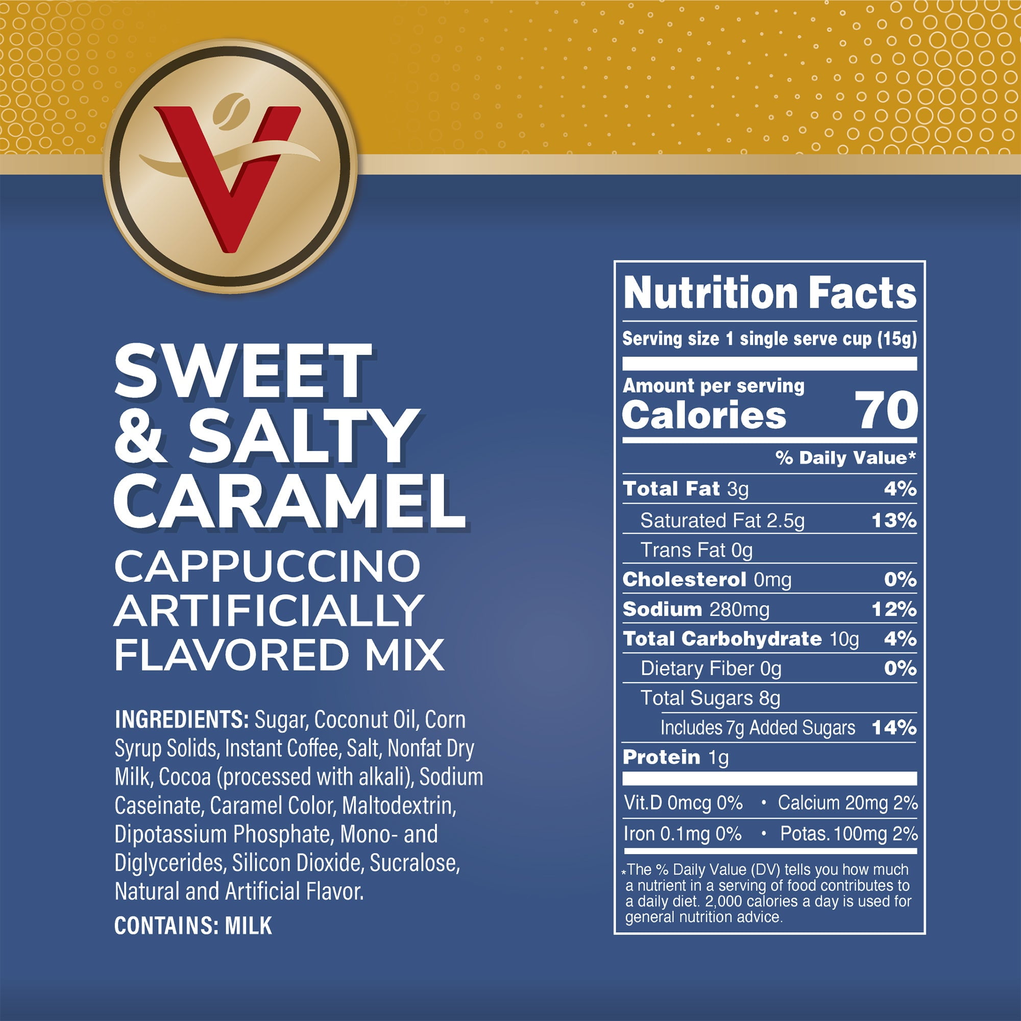 Victor Allen's Coffee Sweet and Salty Caramel Cappuccino, 6-12 count Single Serve K-Cup Coffee Pods