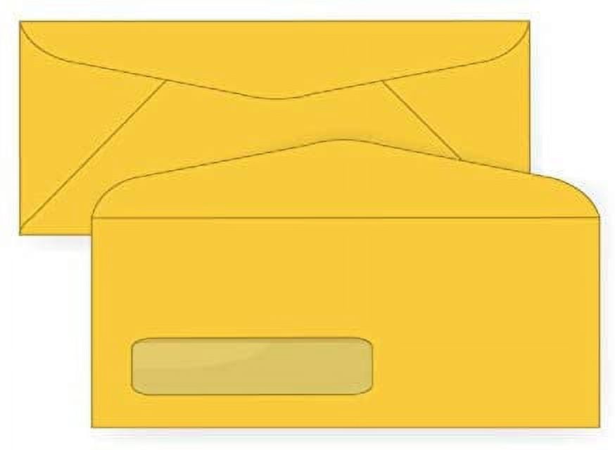 Limited Papers (TM) Regular Mailing And Business Envelopes, Left Hand Window, No. 10 (4.8 x 9.5 Inch), Gummed seal, 24 Pound, Variety of Colors And Quantities. (Gold, 500)