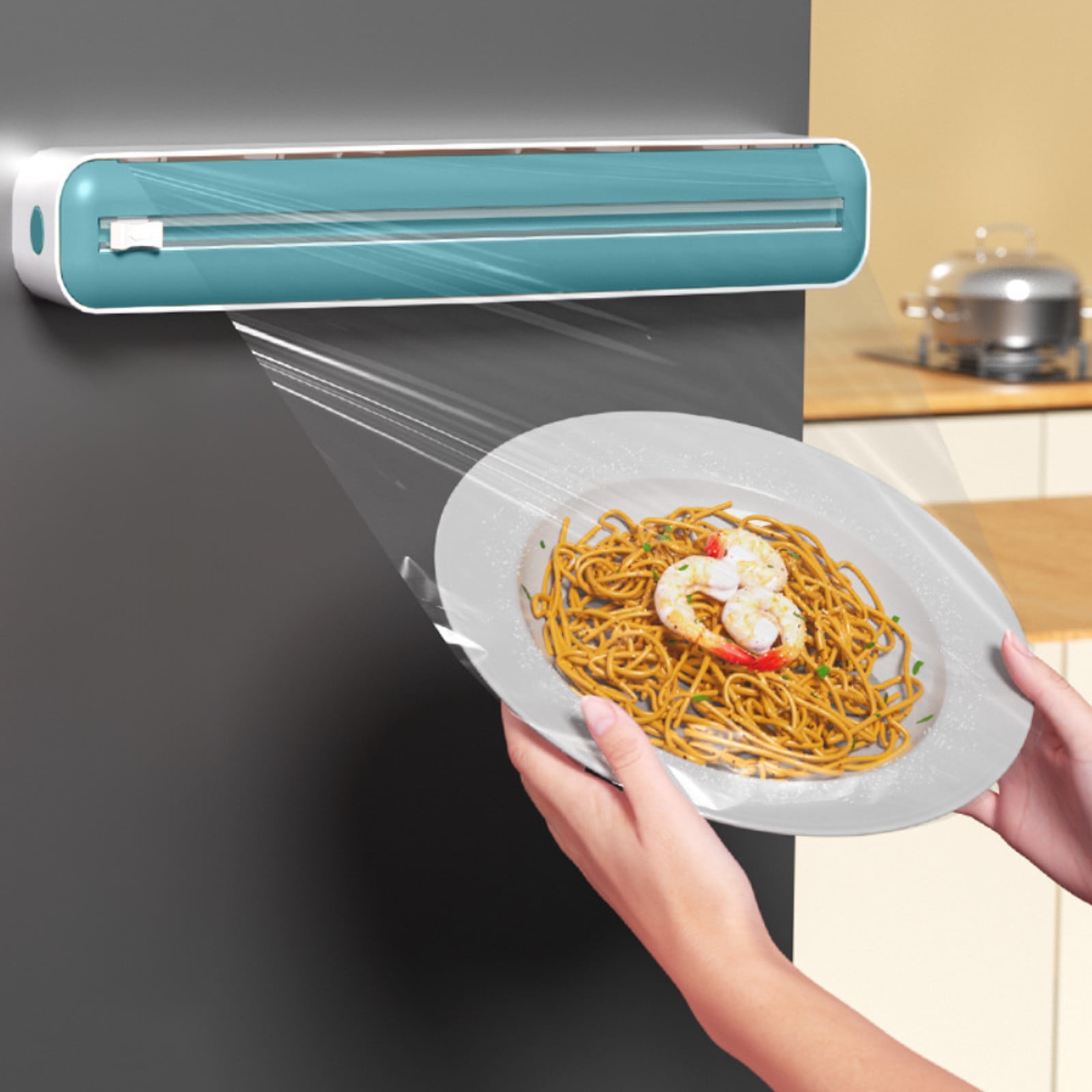 Specollect Clearance 3Pcs Multi-Functional Cutter Plastic Wrap, Aluminum Foil, Parchment Paper Easy to Use Magnetic, Suction Modes