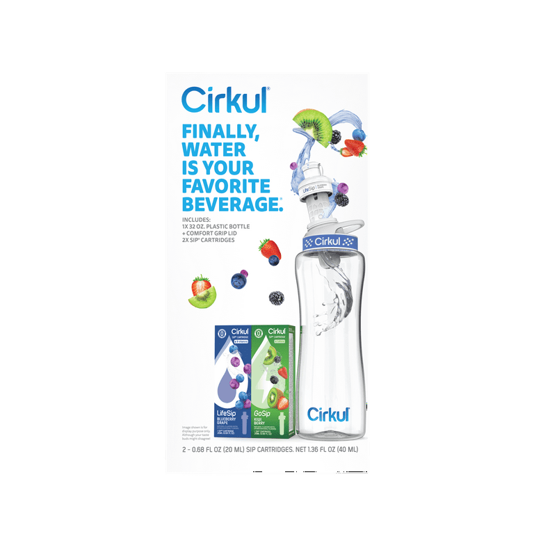 Cirkul 32oz Plastic Starter Kit with Navy Blue Lid 2 Flavor