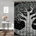 thumbnail image 2 of Orinice Tree of Life Crescent Moon Amanda Sage Bathroom Decor Set - Colorful Luxurious Graphic Print Polyester Fabric Fashion Shower Curtain Set with Hooks 69x72, 2 of 7