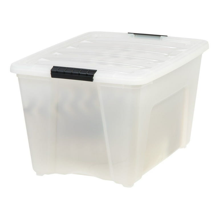 IRIS USA 53 Quart Stackable Plastic Storage Bins with Lids and