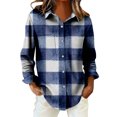 thumbnail image 6 of QASIEATN Womens and Girls Long Sleeve Flannel Shirt Casual Button Down Plaid Shirts 3 Months Adult 2XL, 6 of 7