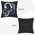 thumbnail image 6 of Set of 2 Decorative Throw Pillow Covers 18x18in - Modern Abstract Geometric Design in Gray on Black for Couch Bed Car, 6 of 8