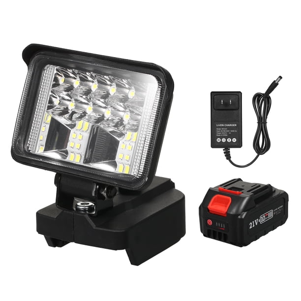 Luz de trabajo LED de 3 pulgadas para baterías de litio de 21 V Iluminación exterior súper brillante Luz de rotación de 120 grados Linterna de mano portátil para acampar Senderismo Emergencia