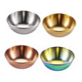 thumbnail image 5 of Ziuscore Pack of 4 Stainless Steel Sauce Dishes Plates Kitchenware Dipping Bowls Household Kitchen Tableware Dessert Dining Hall Mix Color, 5 of 6