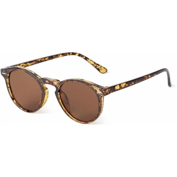 Mewfacos Gradient Blue Lens Round Sunglasses Women Men Retro Rivet Tortoise Shell Sun Glasses UV400