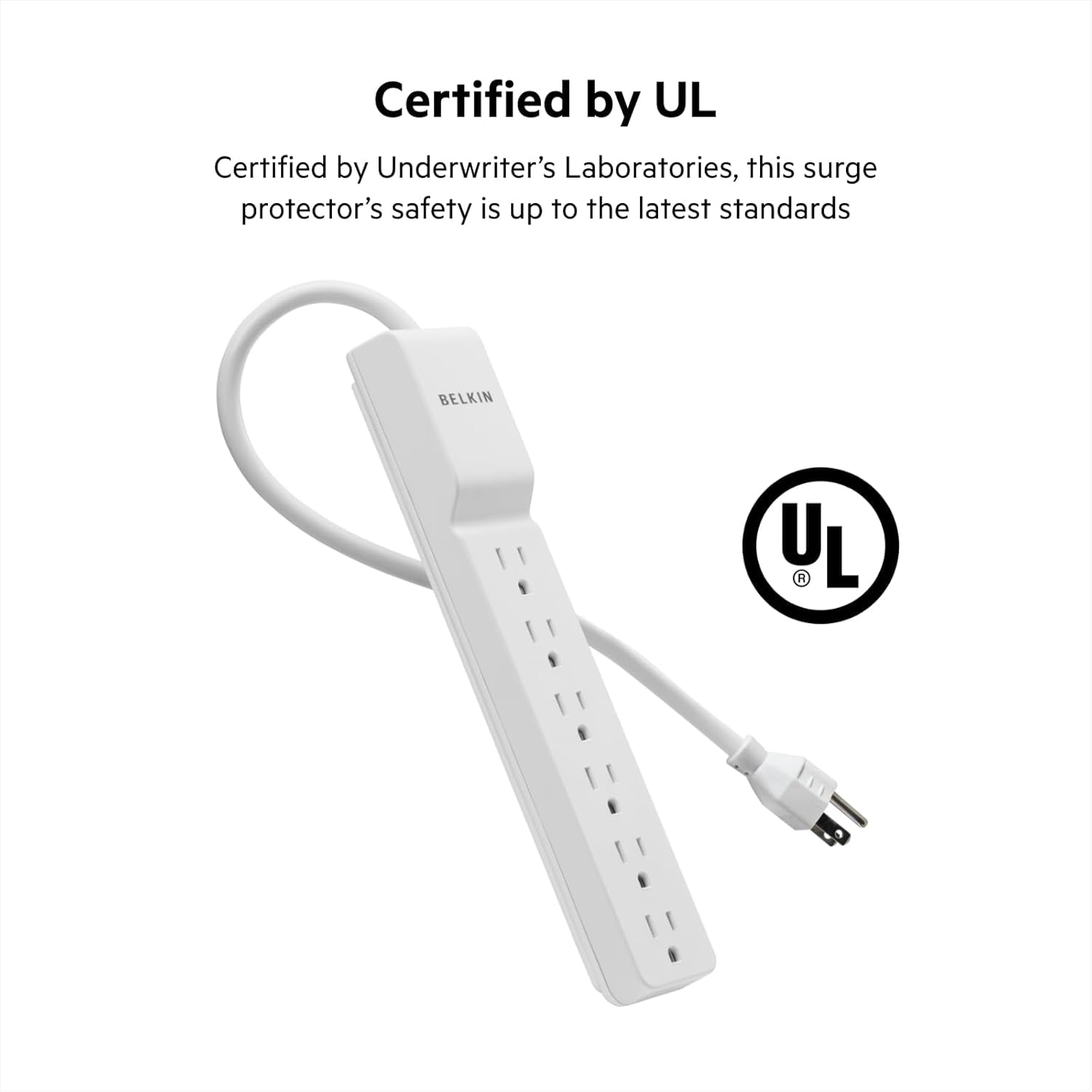 RGHJAR-Belkin 6-Outlet Commercial Power Strip Surge Protector, 6ft Cord, 720 Joules, White