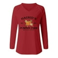 thumbnail image 4 of Fiaer,Halloween Oversized Tshirts for Women,Womnes V Neck Pumpkin Printed T Shirts,Womens Tops Long Sleeve Trendy Red XXXXXL, 4 of 4