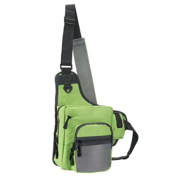 Polyester Multifunctional Fishing Tackle Crossbody Bag with Adjustable  Shoulder Straps(Green ) 