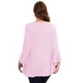 thumbnail image 7 of LATWIIV Tunic Tops for Women 3/4 Sleeve Plus Size Women's Tunics Loose Fit Floral Swing Flare Ladies Blouse for Leggings Pink 1X, 7 of 7