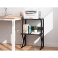 thumbnail image 4 of Desktop Printer Stand with 3 Tier Wood Storage Shelves,Under Desk Printer Table,Multi-Purpose Home Office Desk Organizer for Fax Machine, Scanner (Black), 4 of 9