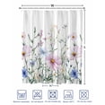 thumbnail image 4 of Split Shower Curtain for Transfer Bench, Pink Blue Spring Floral Fabric Shower Curtains for Bathroom, Watercolor Elegant Botanical Tub Sliding Transfer Bench Waterproof Bath Curtains 72"x96", 4 of 9