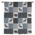 thumbnail image 2 of Blue Cabin Check Semi Sheer Curtains Drapes for Living Room,Bedroom,French Doors Window 72 Inches Long,Rustic Bear Elk Farmhouse Buffalo Plaid Rod Pocket Chiffon Curtain Drapery Voile Drape Panel, 2 of 6