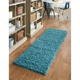 thumbnail image 1 of Unique Loom 3127844 2 Pi 6 Po x 10 Pi Solide Shag Runner Rug&44; Aqua Blue, 1 of 2