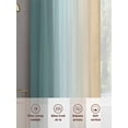 thumbnail image 6 of Teal Ombre Sheer Curtains 108 Inch Length 2 Panels for Living Room, Modern Yellow Gradient Farmhouse Art Voile Kitchen Curtain Set, Luxury Privacy Drapes Window Treatment for Bedroom, 6 of 7