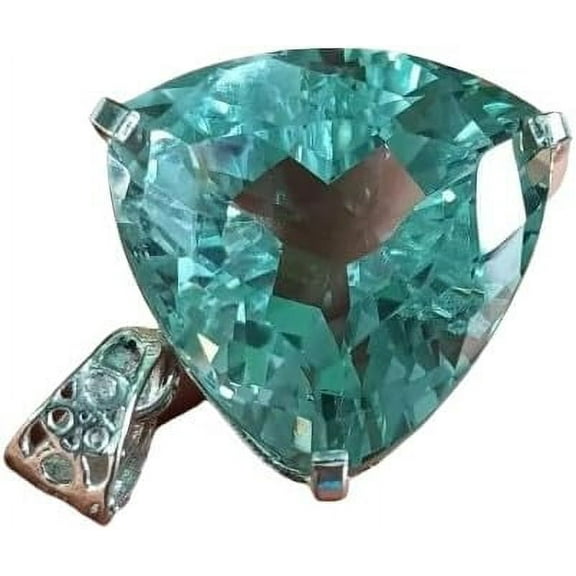 80 Ct Trillion Aquamarine Natural Topaz 925 Solid Silver Pendant Loose Gemstone