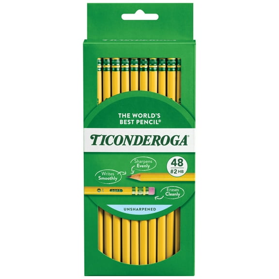 Dixon® Ticonderoga® Pencils, #2 Medium Soft Lead, Yellow Barrel, Box Of 48 Pencils
