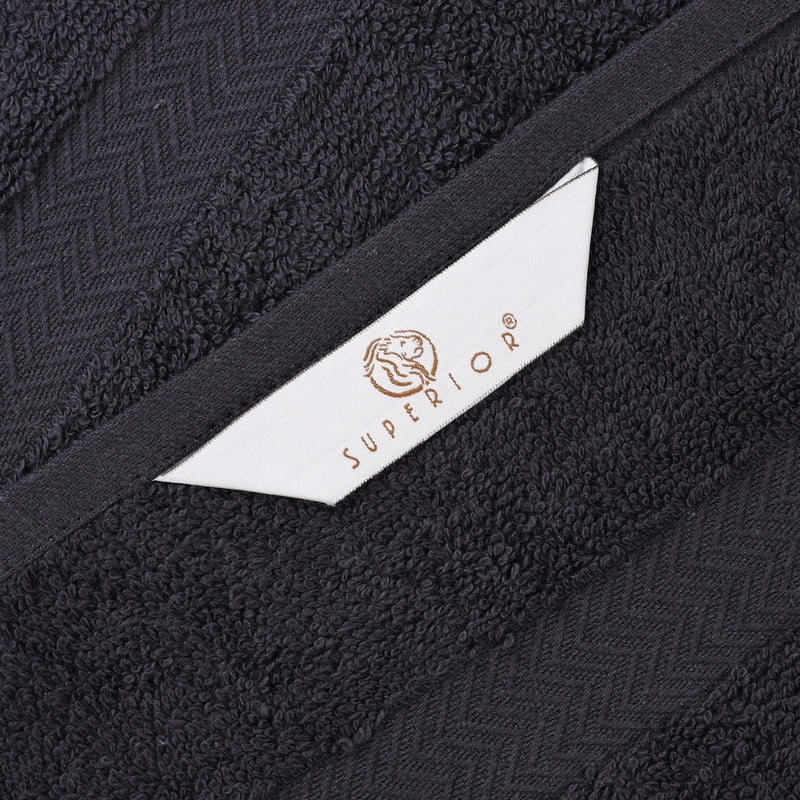 Superior Franklin 18-Piece Cotton Towel Set, Super Soft Quick Dry Fade Resistant Towels, Black