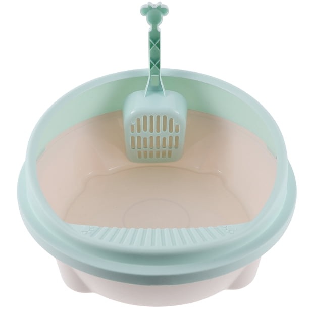 BRIGHTFUFU Caja de arena para gatos semicerrada con pala y contenedor para arena para gatos