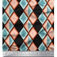 thumbnail image 1 of Soimoi Black Poly Georgette Fabric Stripe & Diamond Geometric Decor Fabric Printed Yard 42 Inch Wide, 1 of 3