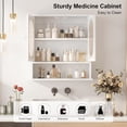 thumbnail image 4 of Medicine Cabinet for Bathroom,2 Acrylic Doors White Oval Bathroom Wall Cabinet,Over Toilet Storage Cabinet for Laundry Room/Kitchen/Living Room,Surface Mount Medicine Cabinets 23x24, 4 of 7