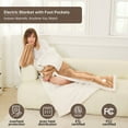 thumbnail image 5 of Heated Blanket Throw Size, Washable Heated Throw Blanket Electric, Electric Throw Blanket, Beige, 50" x 70", Blanket Warmer Heating blanket Heat Warming Blanket Electric Blanket Throw Heater, 5 of 7
