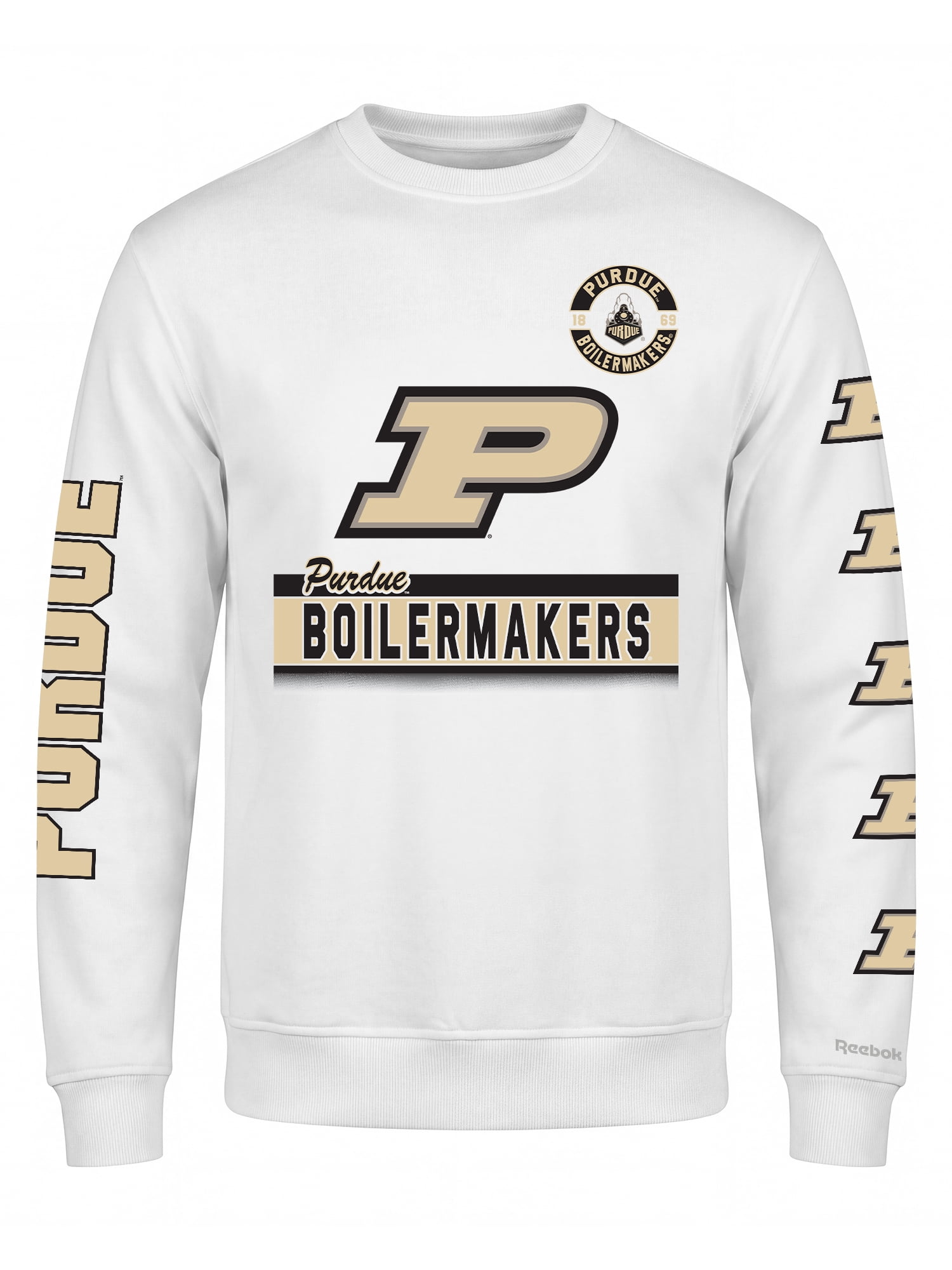 Purdue Boilermakers Reebok Mens White Crew Sweatshirt