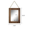 thumbnail image 5 of Arikago 16 X 12 Inch Rustic Wood Framed Wall Mirror with Hanging Rope for Farmhouse Décor, for Entryway, Bedroom, Bathroom, Dresser, Brown, 5 of 7