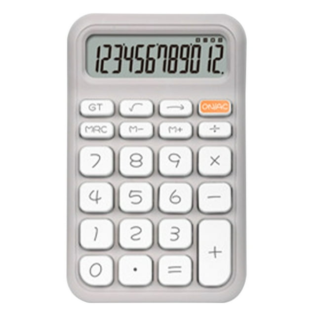 Calculadora de bolsillo de 12 dígitos, calculadora de bloc de notas, calculadora para estudiantes, oficina, color gris