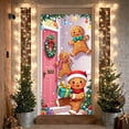 thumbnail image 3 of Gingerbread Themed Christmas Banner Colorful Lights Holiday Backdrop Snowflake Pattern Cartoon Xmas Background for Christmas Party Home Decoration Holiday Gathering, 3 of 9