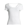 thumbnail image 6 of Derek Heart Juniors' Criss Cross Back Tee With Ring, 6 of 6
