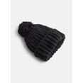 thumbnail image 3 of Scenario Women's Chunky Textured Beanie, One Size Fits Most, Black Soot, 3 of 4