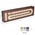 thumbnail image 2 of Amerous Wooden 3 Track Cribbage Board Game Set for Family with Magnetic Lock- Metal Pegs - 2 Playing Cards Travel Portable Cribbage Sets, 2 of 9