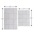thumbnail image 2 of Knightsbridge Chakker Board 220 GSF Non Skid Back Bath Rug Set - 2- Piece - 17x24 and 21x34", White, 2 of 4