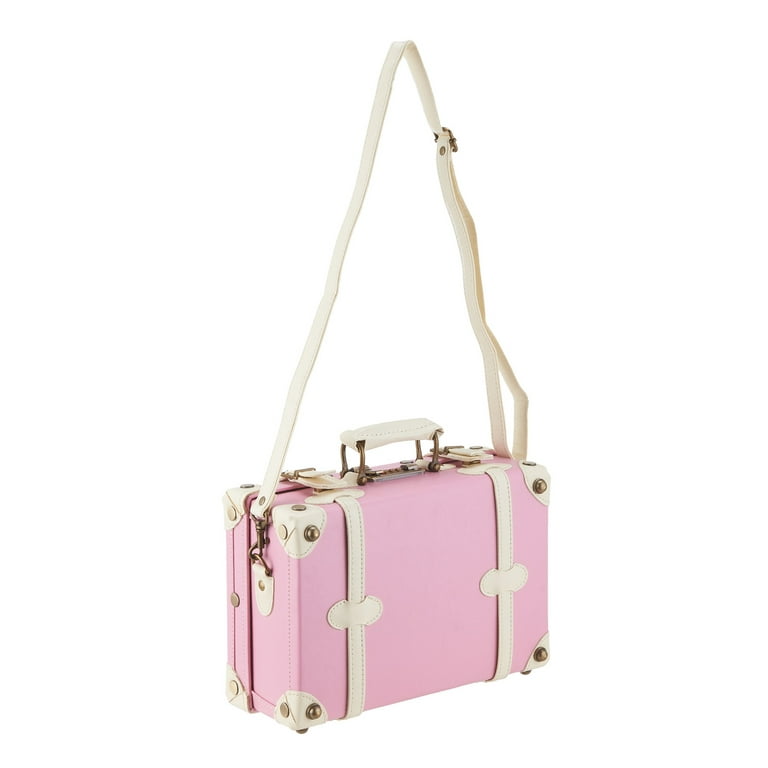 Free Shipping Premium PU Vintage Classic Old Fashioned Trolley Suitcase and Hand Bag Set with TSA Locks Essential Luggage Choice Walmart