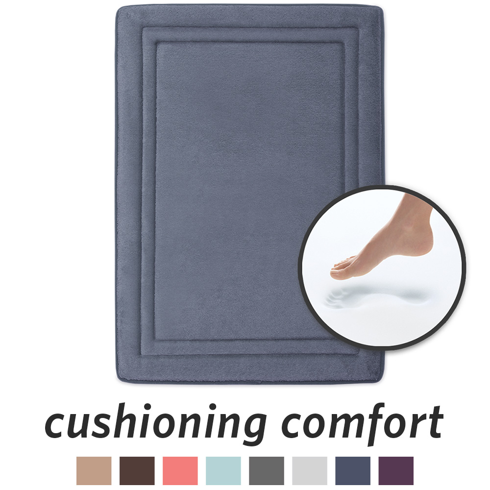 Microdry Quick Drying Memory Foam Bath Mat With Griptex Skid