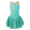 thumbnail image 1 of Sinleey Robe de Patinage Artistique pour Filles, Sans Manches, avec Strass Scintillants, Vert 16, 1 of 7