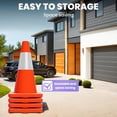 thumbnail image 5 of Pack of 20 18-inch traffic cones, heavy-duty traffic cones with reinforced bases, orange safety cones with reflective bands, suitable for parking lots, construction sites, and road safety, 5 of 15