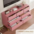 thumbnail image 6 of Pink 7 Drawer Dresser for Bedroom, 53.5” Large Dresser with Metal Legs, Modern Chest Organizer with Wide Storage, Chest of Drawers for Bedroom, Living Room, Entryway, 6 of 7