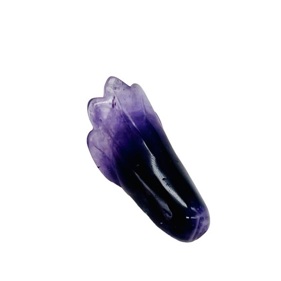 1 Exquisitely Carved Natural Untreated Amethyst Lily Flower Bead|25x9mm-30x10mm|