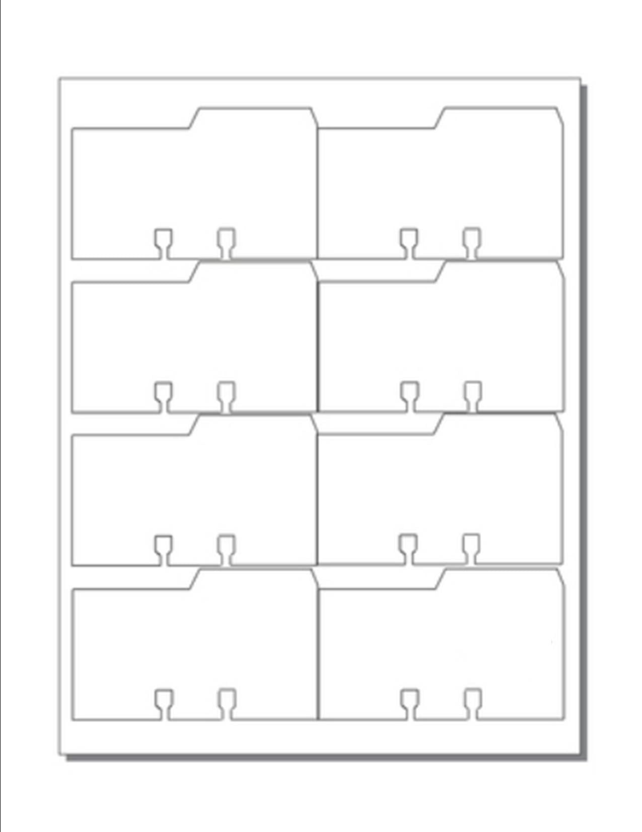 Rotary File Cards (25/8"x 4" w R Tab), 8UP on 8.5"x 11" White Cover