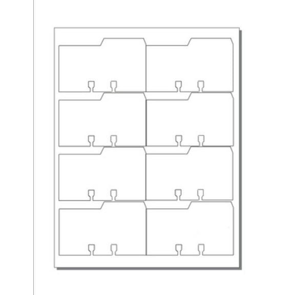 Rotary File Cards (2-5/8"x 4" w R Tab), 8UP on 8.5"x 11" White Vellum-250 Sheets