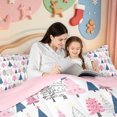 thumbnail image 5 of Manfei Shabby-Chic Snowflake 7-Piece Twin Bedding,Xmas Farm Cattle Bedding Comforter Set,Pink Reversible, 5 of 7
