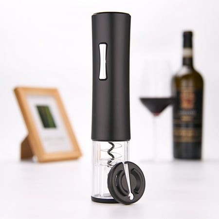 IMAGE Cordless Electrical Wine Bottle Opener, Battery Powered with Foil Cutter Automatic pull out Stainless Steel Corkscrew, for Wine Lover Birthday Wedding Christmas